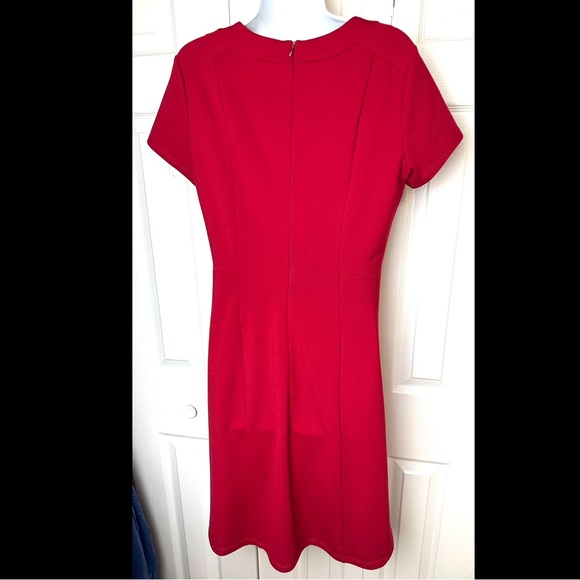 JUDE CONNALLY Stella Shift Sheath Dress Red Ponte Knit Workwear Office Career - Picture 7 of 10